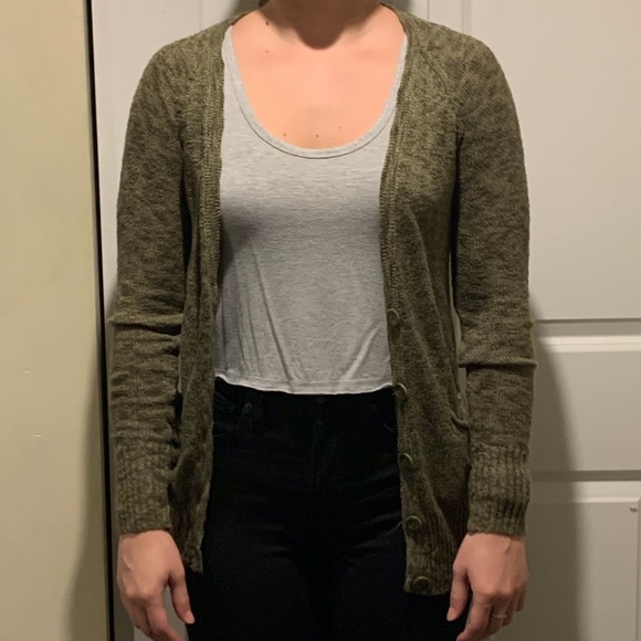 Olive Green Cardigan - Picture 3 of 4